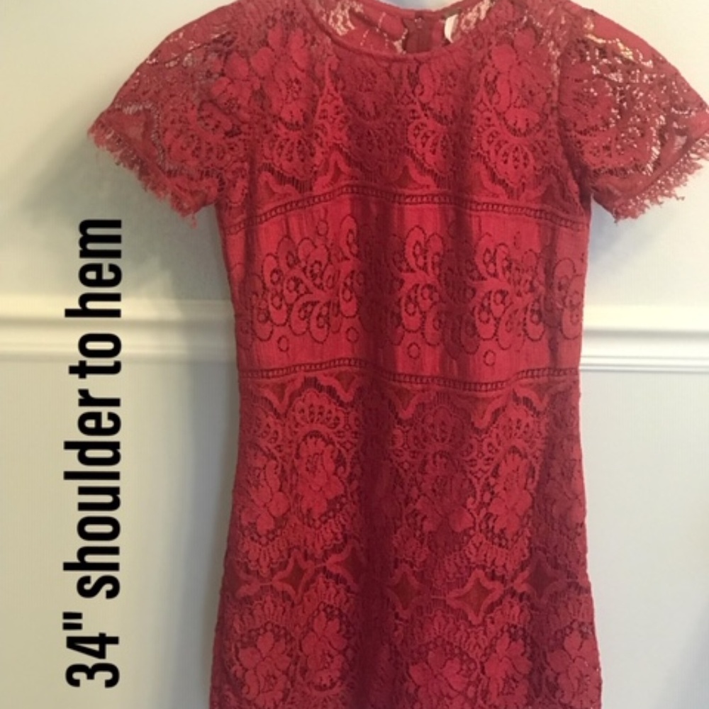 Free People Red Lace Dress